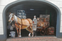 De garage deur van Rieks Boekholt in hartje Groningen (foto: Rieks Boekholt)
