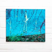 painting-landscape-pond-reflection-blue-grass-60cm-by-50cm