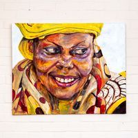 painting-portrait-african-woman-smile-yellow-100cm-by-80cm